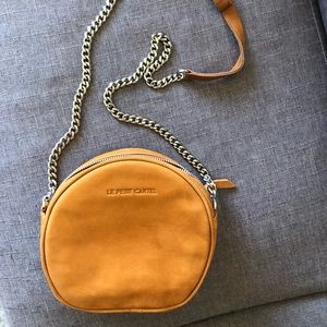 Suede leather purse (light brown) - new